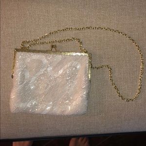 WALBORG hand beaded white purse